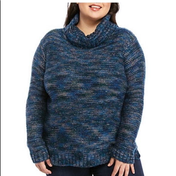 new directions Sweaters - New Directions Cowlneck Rainbow Sweater Size 1X